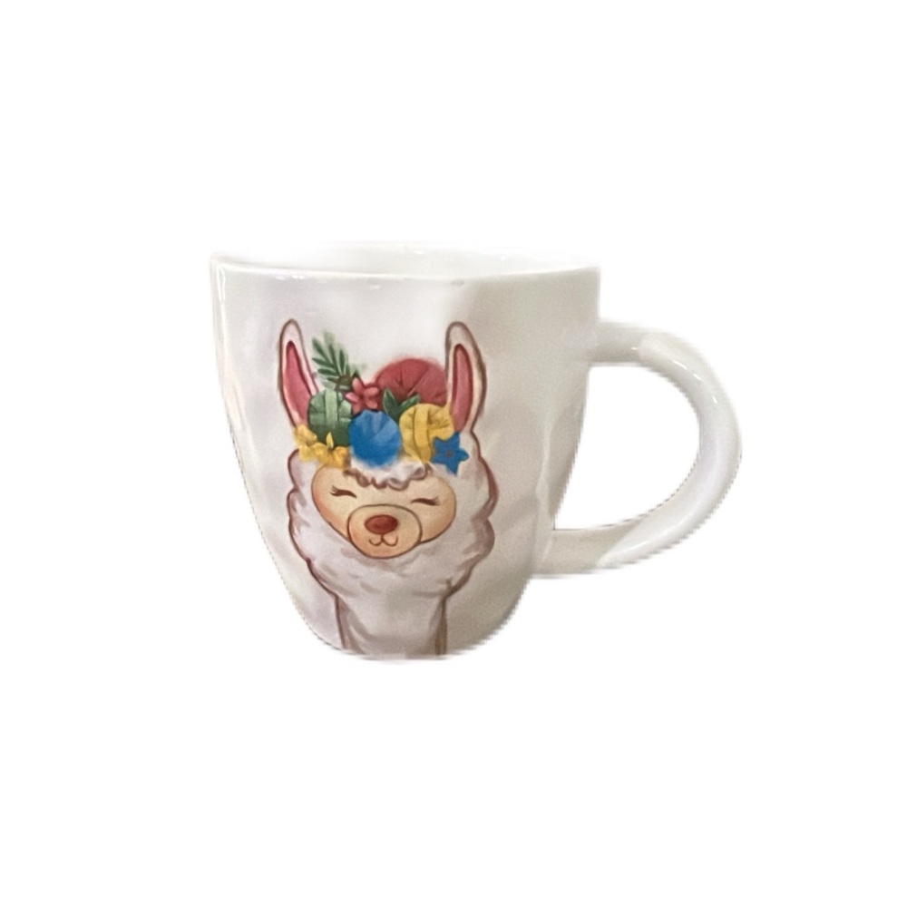 Charming Llama Mug with Floral Accents